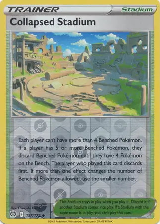 Brilliant Stars Collapsed Stadium #137/172 reverse holo